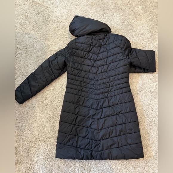 Women's Tek Gear SZ M Black Quilted Hooded (detachable) coat. Knee length. - Picture 5 of 11